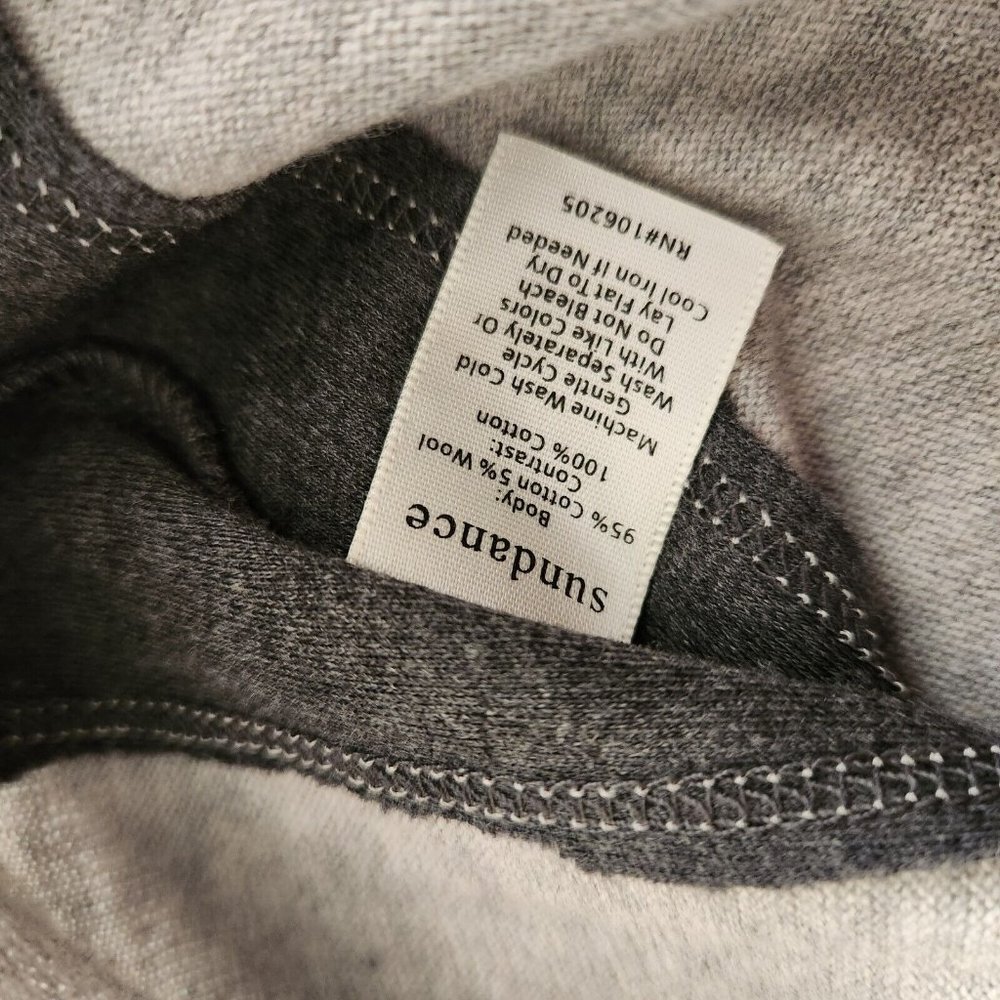 Sundance Contrast Gray Side tie Waist Cotton Wool Dress size S Minimalist - Picture 11 of 13